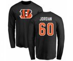 Cincinnati Bengals #60 Michael Jordan Black Name & Number Logo Long Sleeve T-Shirt