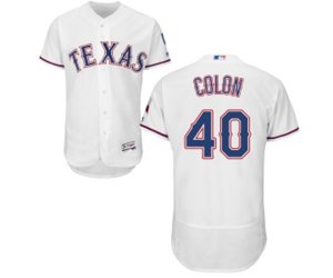 Texas Rangers #40 Bartolo Colon White Home Flex Base Authentic Collection MLB Jersey
