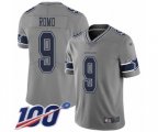 Dallas Cowboys #9 Tony Romo Limited Gray Inverted Legend 100th Season Football Jersey