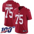 New York Giants #75 Cameron Fleming Red Alternate Stitched NFL 100th Season Vapor Untouchable Limited Jersey