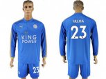 Leicester City #23 Ulloa Home Long Sleeves Soccer Club Jersey
