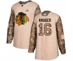 Chicago Blackhawks #16 Marcus Kruger Authentic Camo Veterans Day Practice NHL Jersey