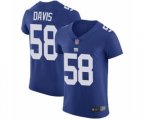 New York Giants #58 Tae Davis Royal Blue Team Color Vapor Untouchable Elite Player Football Jersey