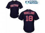 Boston Red Sox #18 Mitch Moreland Replica Navy Blue Alternate Road Cool Base MLB Jersey