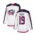 Columbus Blue Jackets #19 Liam Foudy Authentic White Away NHL Jersey