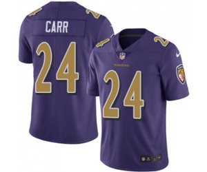 Baltimore Ravens #24 Brandon Carr Limited Purple Rush Vapor Untouchable Football Jersey