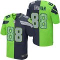 Seattle Seahawks #88 Jimmy Graham Elite Navy Green Split Fashion NFL Jersey