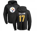 Pittsburgh Steelers #17 Joe Gilliam Black Name & Number Logo Pullover Hoodie
