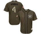 Houston Astros #4 George Springer Authentic Green Salute to Service Baseball Jersey
