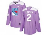 Adidas New York Rangers #2 Brian Leetch Purple Authentic Fights Cancer Stitched NHL Jersey