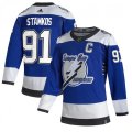 Tampa Bay Lightning #91 Steven Stamkos adidas Blue 2020-21 Reverse Retro Authentic Player Jersey