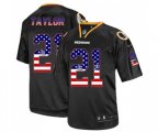Washington Redskins #21 Sean Taylor Elite Black USA Flag Fashion Football Jersey