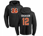 Cincinnati Bengals #12 Alex Erickson Black Name & Number LogoPullover Hoodie
