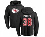 Kansas City Chiefs #38 Ron Parker Black Name & Number Logo Pullover Hoodie