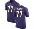Baltimore Ravens #77 Bradley Bozeman Purple Team Color Vapor Untouchable Elite Player Football Jersey