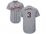 Detroit Tigers #3 Alan Trammell Grey Flexbase Authentic Collection MLB Jersey