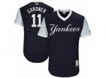 New York Yankees #11 Brett Gardner Gardner Authentic Navy Blue 2017 Players Weekend MLB Jersey