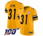 Pittsburgh Steelers #31 Justin Layne Limited Gold Inverted Legend 100th Season Football Jersey