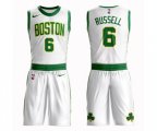 Boston Celtics #6 Bill Russell Authentic White Basketball Suit Jersey - City Edition