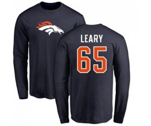 Denver Broncos #65 Ronald Leary Navy Blue Name & Number Logo Long Sleeve T-Shirt