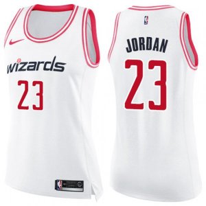 Women\'s Washington Wizards #23 Michael Jordan Swingman White Pink Fashion NBA Jersey