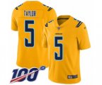 Los Angeles Chargers #5 Tyrod Taylor Limited Gold Inverted Legend 100th Season Football Jersey