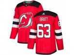 New Jersey Devils #63 Jesper Bratt Red Home Authentic Stitched NHL Jersey