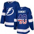 Tampa Bay Lightning #40 Gabriel Dumont Authentic Blue USA Flag Fashion NHL Jersey
