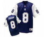 Dallas Cowboys #8 Troy Aikman Authentic Navy Blue White Authentic Throwback Football Jersey