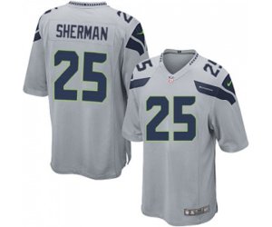 Seattle Seahawks #25 Richard Sherman Game Grey Alternate Football Jersey