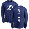 Tampa Bay Lightning #26 Martin St. Louis Royal Blue Backer Long Sleeve T-Shirt