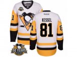 Reebok Pittsburgh Penguins #81 Phil Kessel Authentic White Away 50th Anniversary Patch NHL Jersey