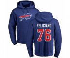 Buffalo Bills #76 Jon Feliciano Royal Blue Name & Number Logo Pullover Hoodie