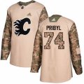 Calgary Flames #74 Daniel Pribyl Authentic Camo Veterans Day Practice NHL Jersey