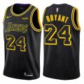 Los Angeles Lakers #24 Kobe Bryant Swingman Black NBA Jersey - City Edition