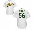 Oakland Athletics #56 Fernando Rodney Replica White Home Cool Base Baseball Jersey