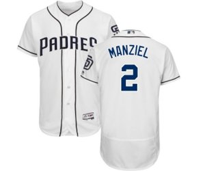 San Diego Padres #2 Johnny Manziel White Home Flex Base Authentic Collection MLB Jersey
