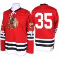 Chicago Blackhawks #35 Tony Esposito Premier Red 1960-61 Throwback NHL Jersey
