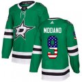 Dallas Stars #9 Mike Modano Authentic Green USA Flag Fashion NHL Jersey