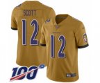 Baltimore Ravens #12 Jaleel Scott Limited Gold Inverted Legend 100th Season Football Jersey