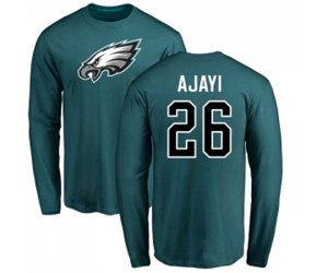 Philadelphia Eagles #26 Jay Ajayi Green Name & Number Logo Long Sleeve T-Shirt