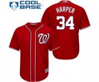 Washington Nationals #34 Bryce Harper Replica Red Alternate 1 Cool Base Baseball Jersey