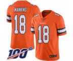 Denver Broncos #18 Peyton Manning Limited Orange Rush Vapor Untouchable 100th Season Football Jersey