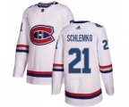Montreal Canadiens #21 David Schlemko Authentic White 2017 100 Classic NHL Jersey