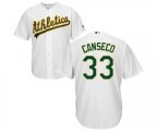Oakland Athletics #33 Jose Canseco Replica White Home Cool Base Baseball Jersey