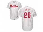 Philadelphia Phillies #26 Chase Utley White Red Strip Flexbase Authentic Collection MLB Jersey