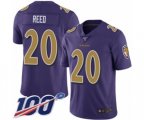 Baltimore Ravens #20 Ed Reed Limited Purple Rush Vapor Untouchable 100th Season Football Jersey
