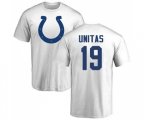 Indianapolis Colts #19 Johnny Unitas White Name & Number Logo T-Shirt