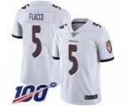 Baltimore Ravens #5 Joe Flacco White Vapor Untouchable Limited Player 100th Season Football Jersey