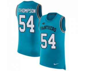 Carolina Panthers #54 Shaq Thompson Limited Blue Rush Player Name & Number Tank Top Football Jersey